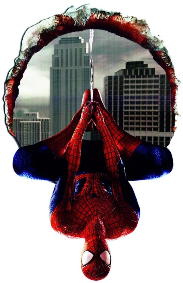 Nálepka na stenu Spiderman 3D 46x70cm
