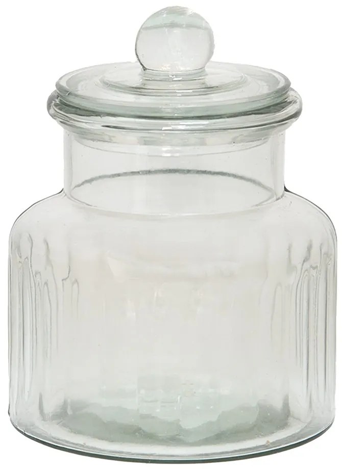 Sklenená úložná nádoba s viečkom - Ø11*16 cm