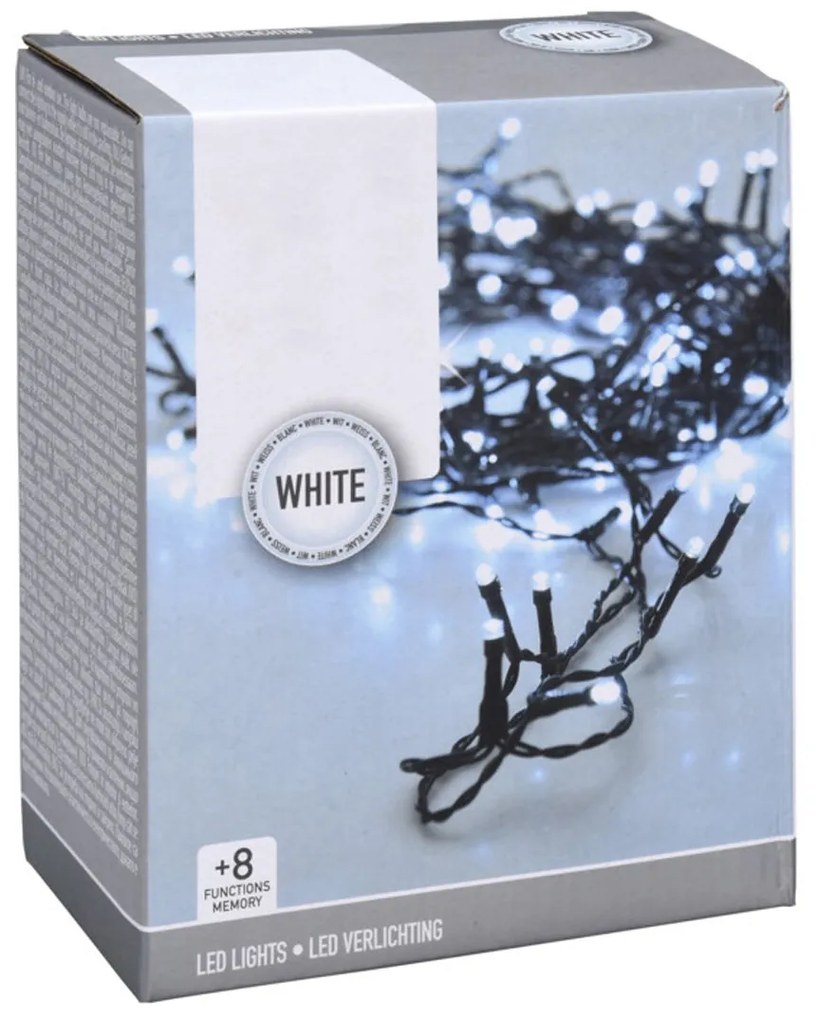 Vianočné svetielka 36 m/480 led studená biela, 8 režimov svietenia, pamäťová funkcia