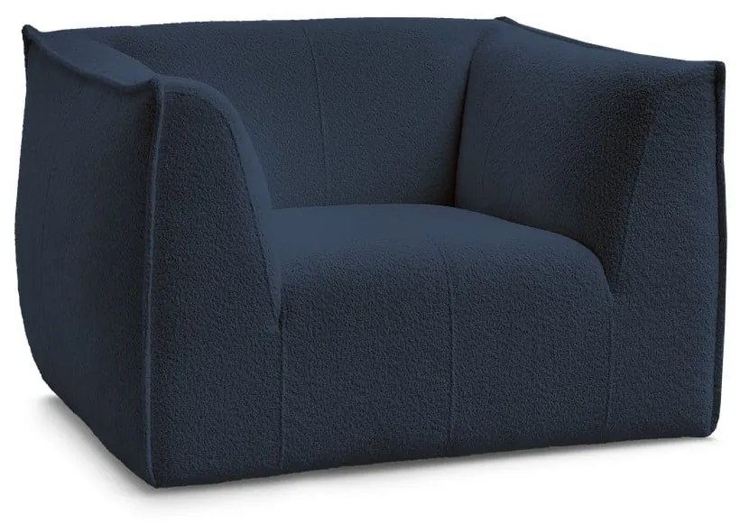 Tmavomodré kreslo z textílie buklé Giorgia – Bobochic Paris