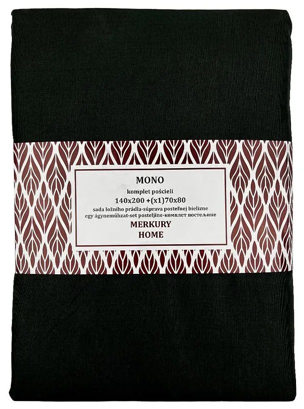 Obliečky Mono bavlna antracit 140x200 + (1) 70x80 Merkury Home