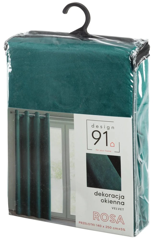 ZATEMŇOVACÍ ZÁVES NA KRÚŽKOCH ROSA 140X250 CM TMAVOTYRKYSOVÁ