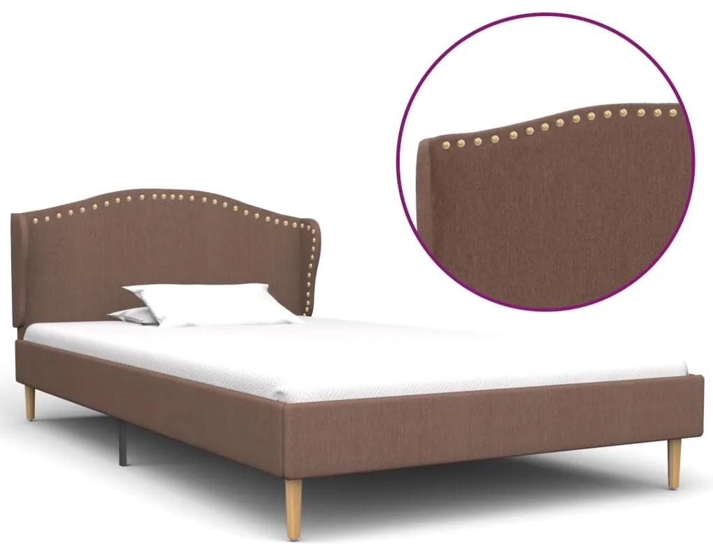 vidaXL Rám postele hnedý látkový 90x200 cm