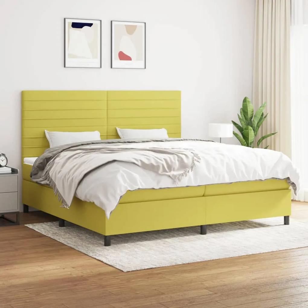 Boxspring posteľ s matracom zelená 200x200 cm látka 3141888