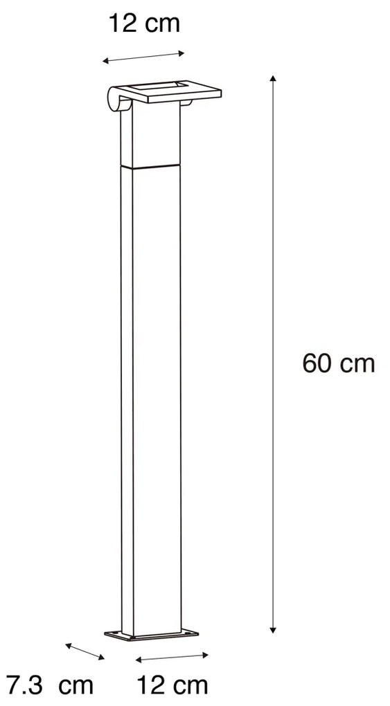 Moderný vonkajší stĺpikový svietidlo antracit 60 cm vrátane LED IP54 - Zane
