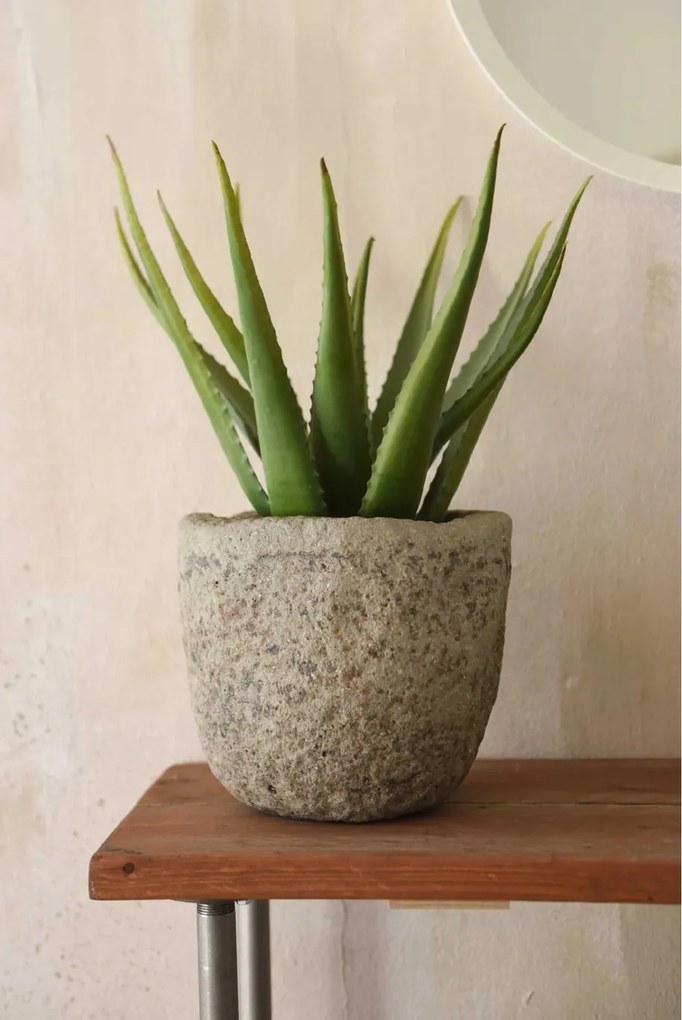 Okrúhly kvetináč LONDA, vláknocement, 25x22 cm, sivý