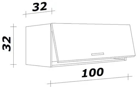 Kuchynská skrinka horná s vyklápacími dvierkami Flex Well Vintea šírka 100 cm magnólie matná KHW100
