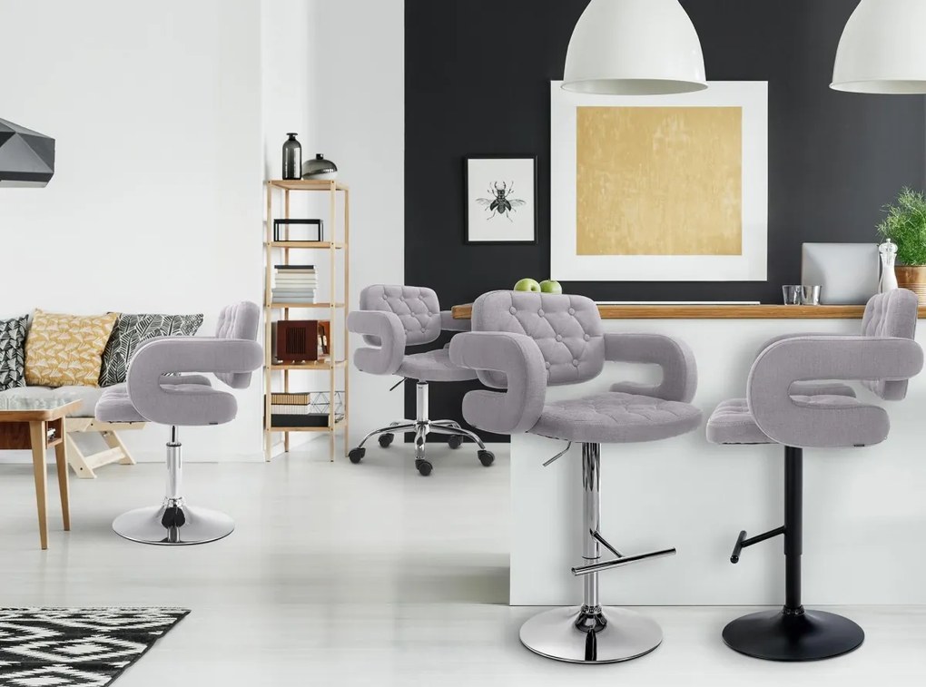 Design-Shop Pracovná stolička Dublin - látka - Sivá