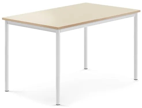 Stôl BORÅS, 1200x800x720 mm, laminát - breza, biela