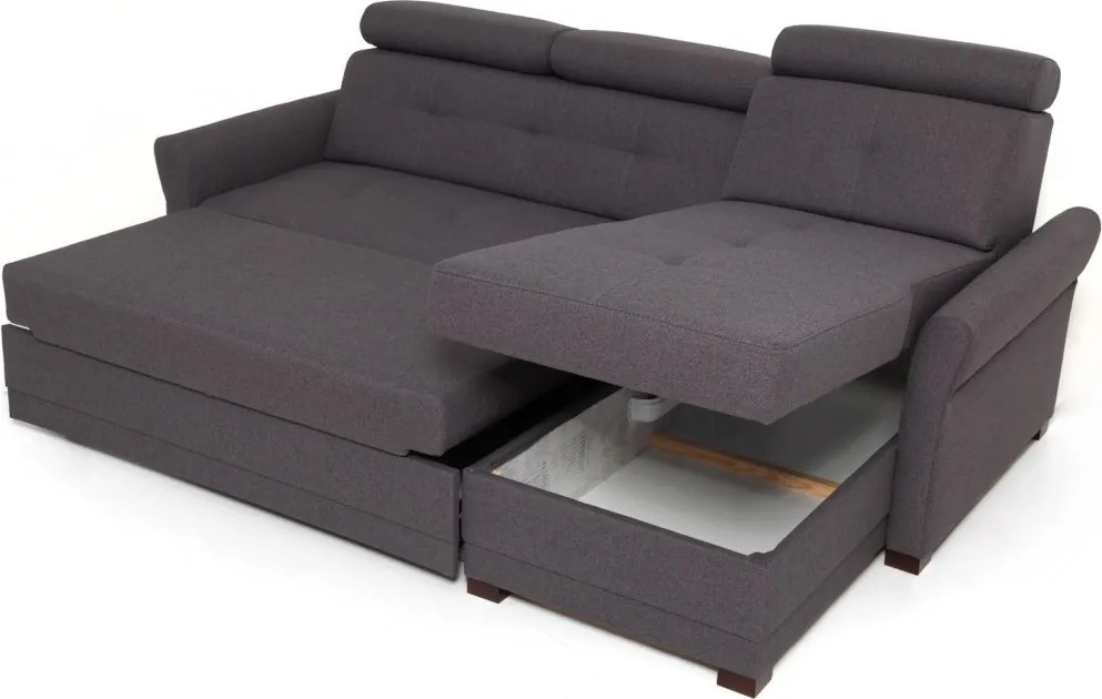 Rohová sedacia súprava Harris, tmavo šedá tkanina, pravý roh