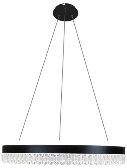 LED Stmievateľný luster na lanku LED/80W/230V 3000-6500K čierna + diaľkové ovládanie