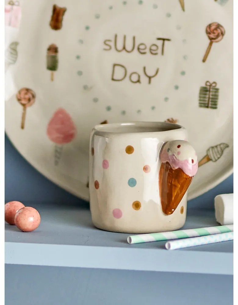 Béžový keramický detský hrnček 255 ml Creamy – Bloomingville Mini