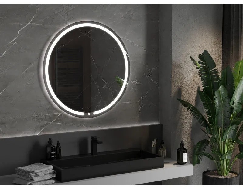 Mexen Rose, LED kúpeľňové zrkadlo s podsvietením 90x90 cm, 6000K, ochrana proti zahmlievaniu, 9810-090-090-611-00