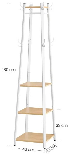 Vešiakový stojan s policami LCR080W09