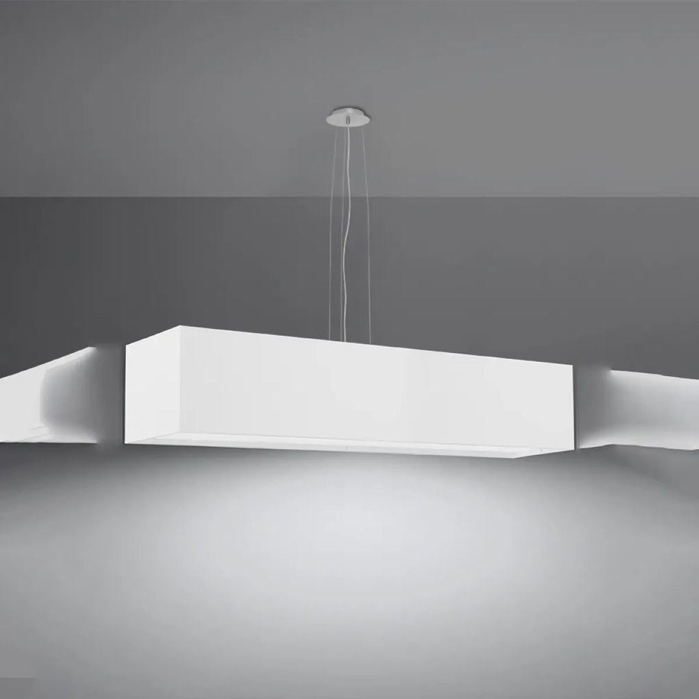 Závesné svietidlo Santa, 1x biele textilné tienidlo, (biely plast), (120 cm)