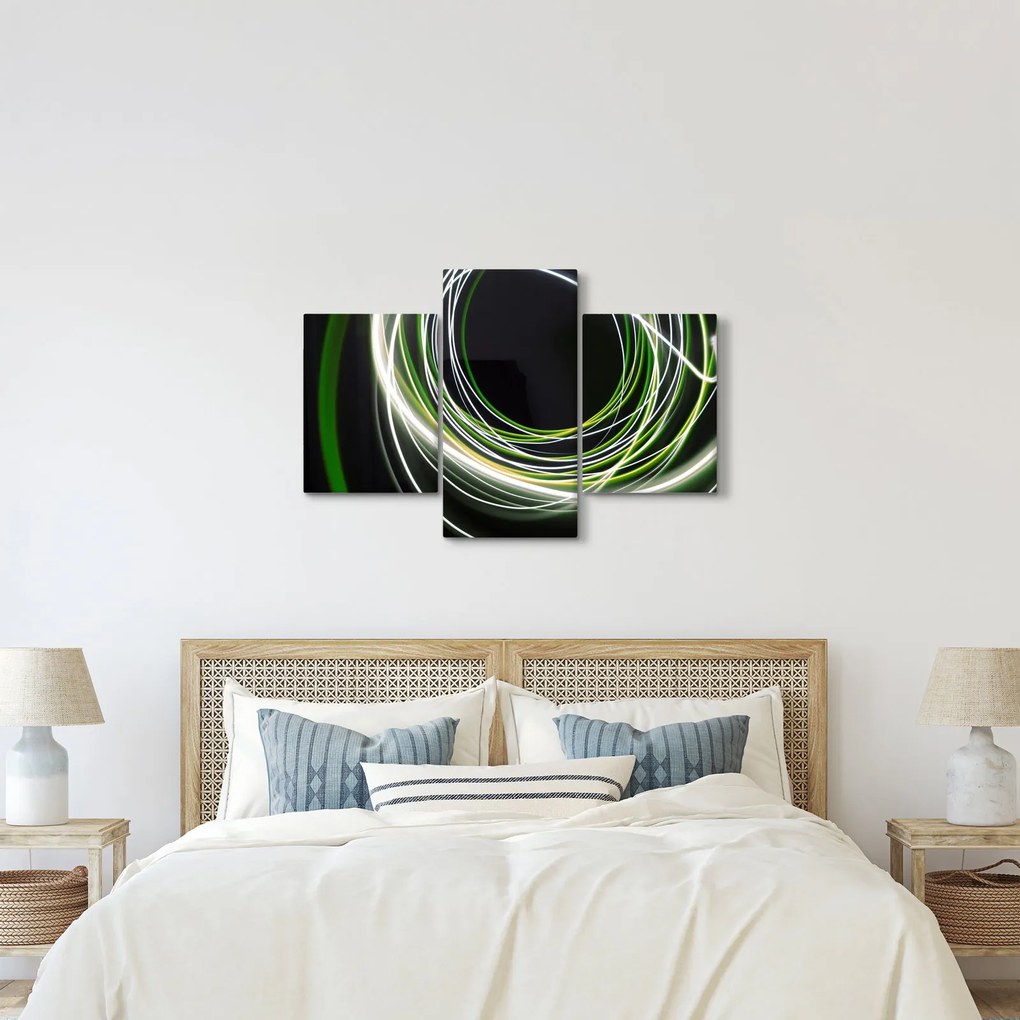 Obraz zelených čiar (90x60 cm)