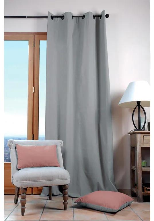 Dekoračný bavlnený záves DUO UNI šedý 135 x 240 cm 2 ks