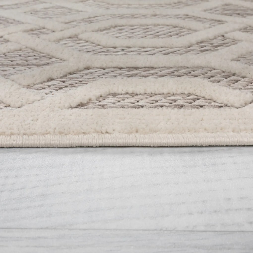 Flair Rugs, Kusový koberec Piatto Mataro Natural – na von aj na doma, 80x150, béžová, chodba / predsieň