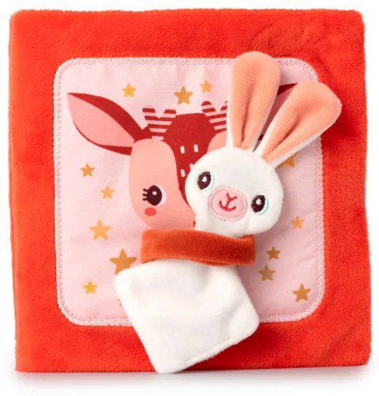 Lilliputiens - textilná knižka s aktivitami - jelenček Stella a jeho maznáčik