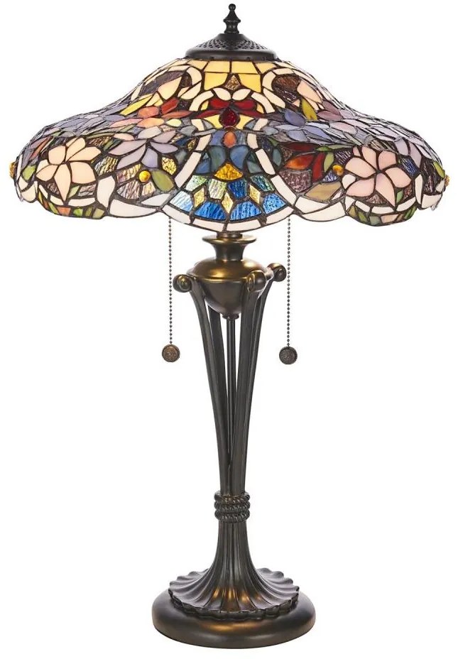 Endon 64326 - Stolná lampa Tiffany SULLIVAN 2xE27/60W/230V priemer 40 cm