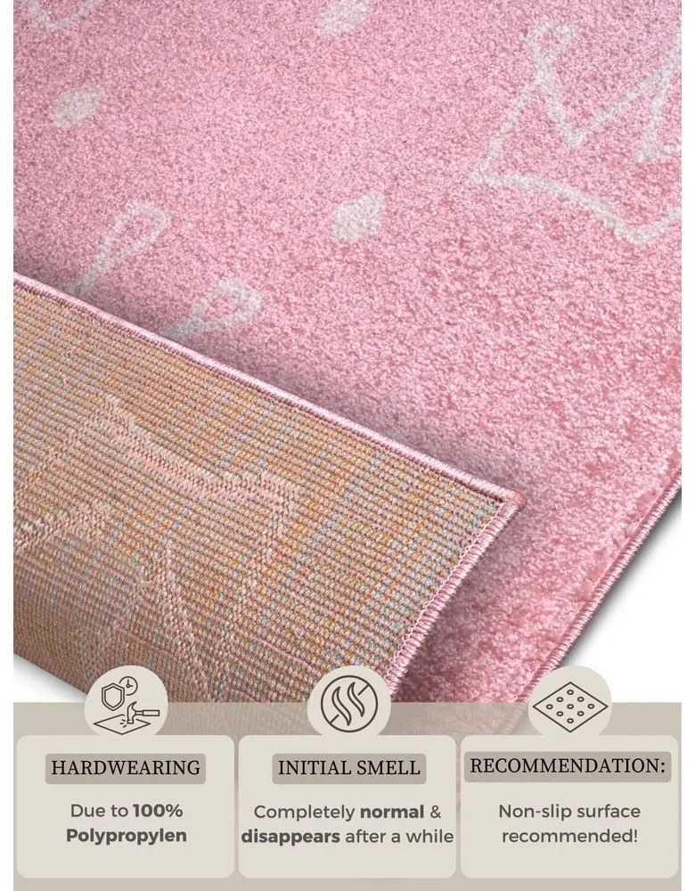 Ružový detský koberec 120x170 cm Crowns – Hanse Home