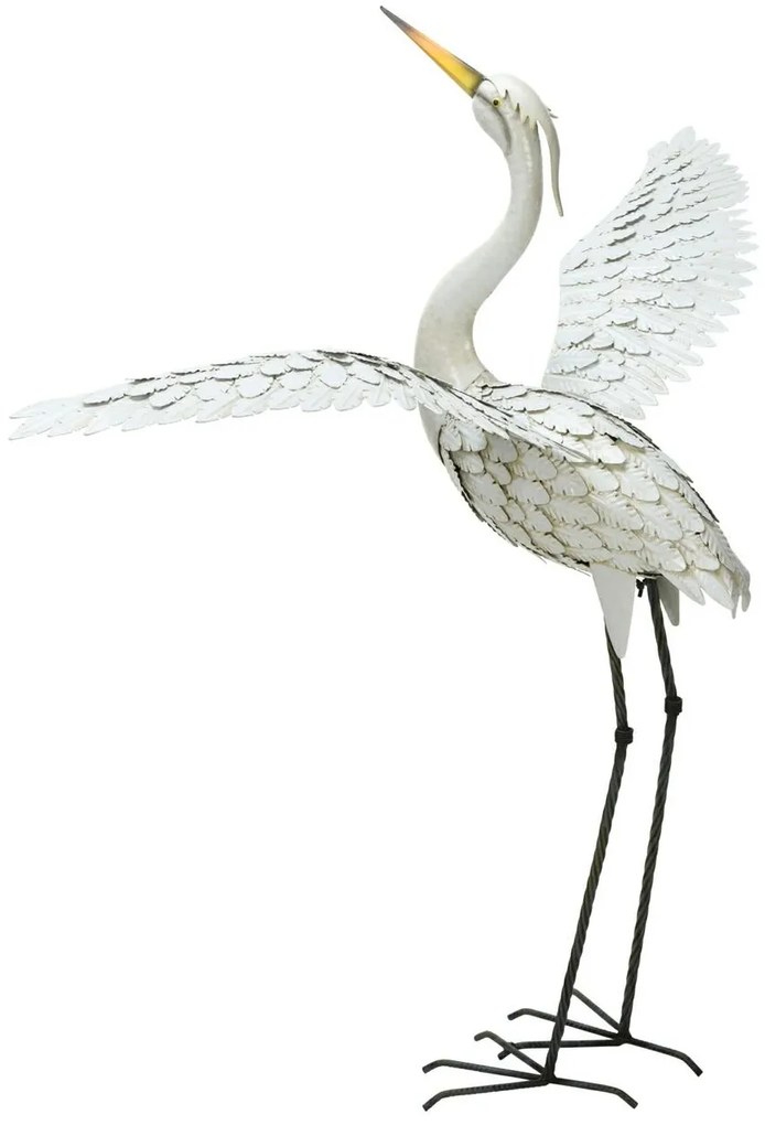 Záhradná kovová figúrka Crane 3, 123 cm, viacfarebná