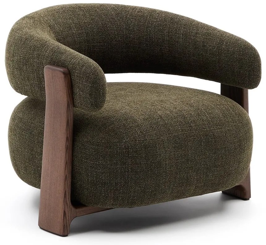 Zelené ženilkové kreslo Granite – Kave Home