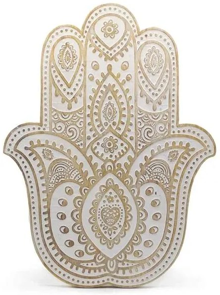 Dekorácia na stenu Hamsa 52cm drevená