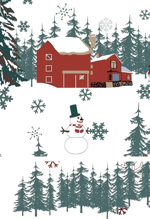 Polybavlnené obliečky SNOWY HOUSES POLY biele Rozmer obliečky: 70 x 90 cm | 140 x 200 cm