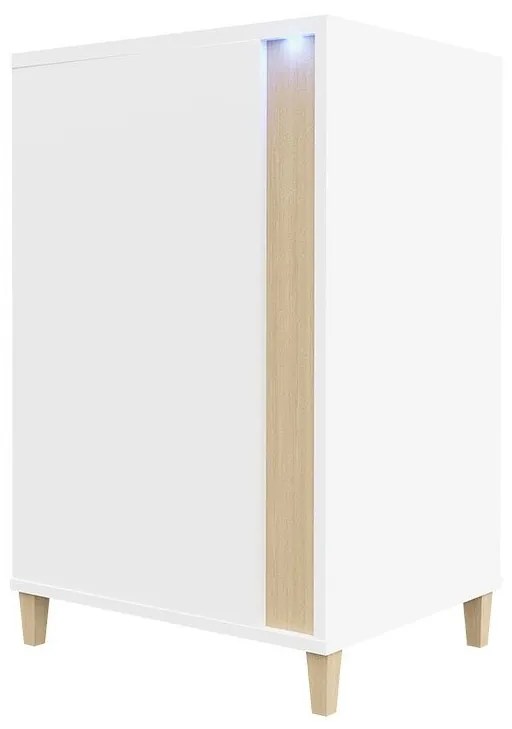 Komoda Anrok 50 P AR02, Farby: biela / biely lesk