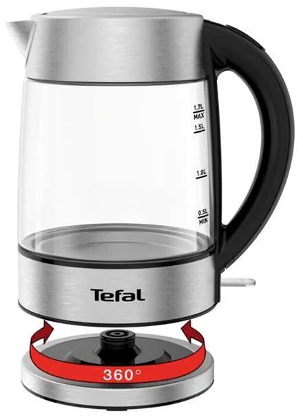 Rýchlovarná kanvica Tefal Glass KI772D38 čierná