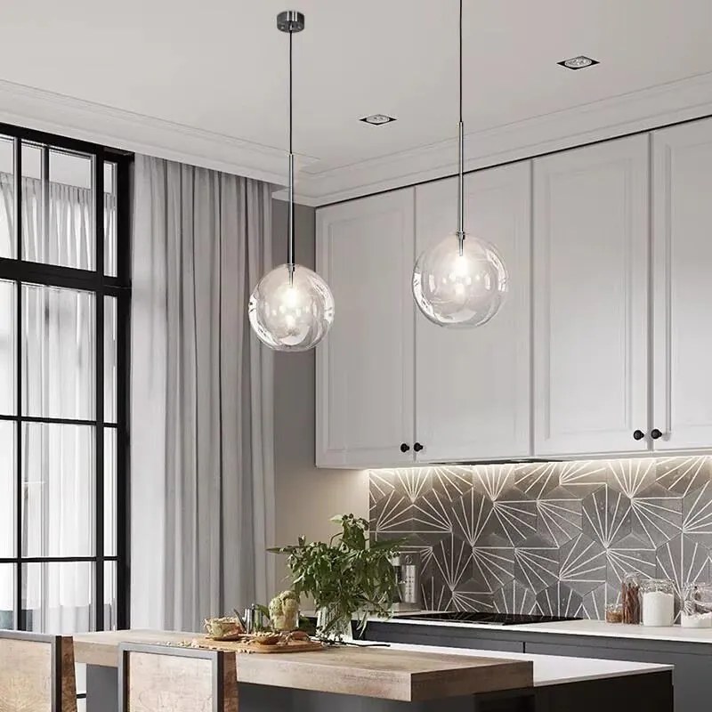 Toolight Toolight, sklenené guľové závesné stropné svietidlo 15cm, 1xG4, APP1682-1CP, chrómová, OSW-04302