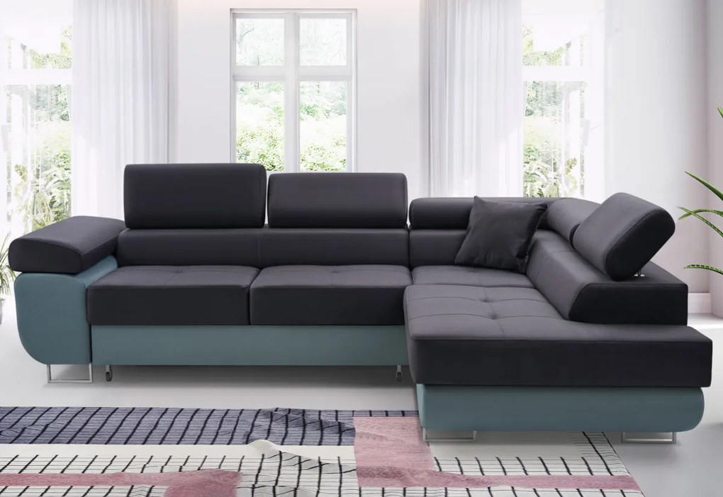 Rohová rozkladacia sedačka ASTON, 273x70/85x203, sioux 1115/lux 13, pravý roh
