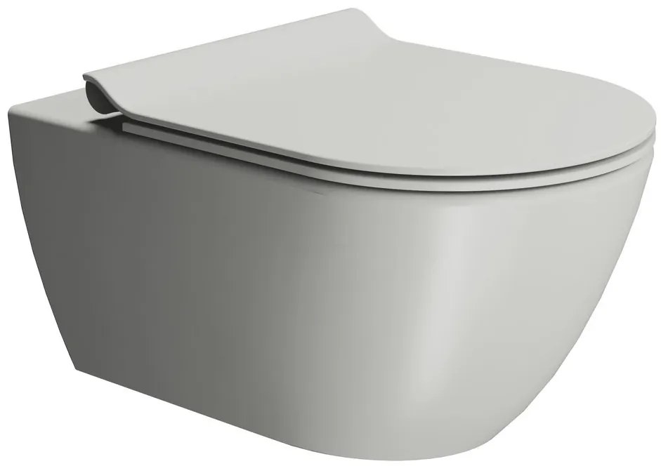 GSI GSI, PURA závesná WC misa, Swirlflush, 36x55cm, Cenere dual-mat, 881517