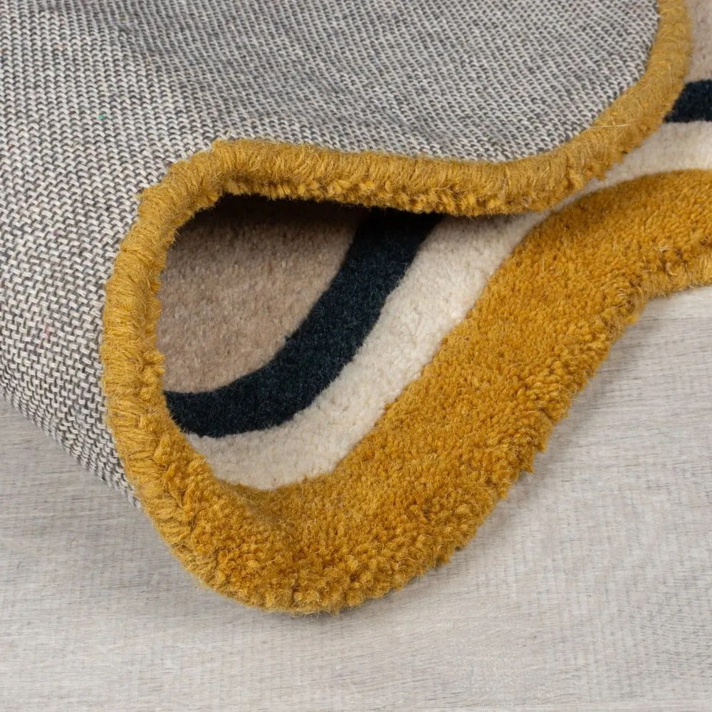 Krémový ručne tkaný vlnený koberec 160x230 cm Leo Scallop – Flair Rugs