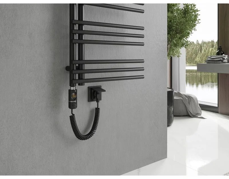 Mexen Neptun, elektrické vykurovacie teleso 900 x 500 mm, 600 W, čierna, W101-0900-500-2600-70