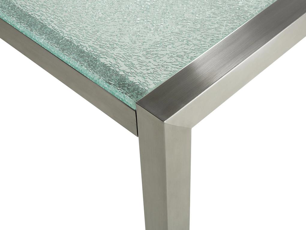 Záhradný stôl s 3-dielnou sklenenou doskou 180 x 90 cm priehľadný GROSSETO Beliani