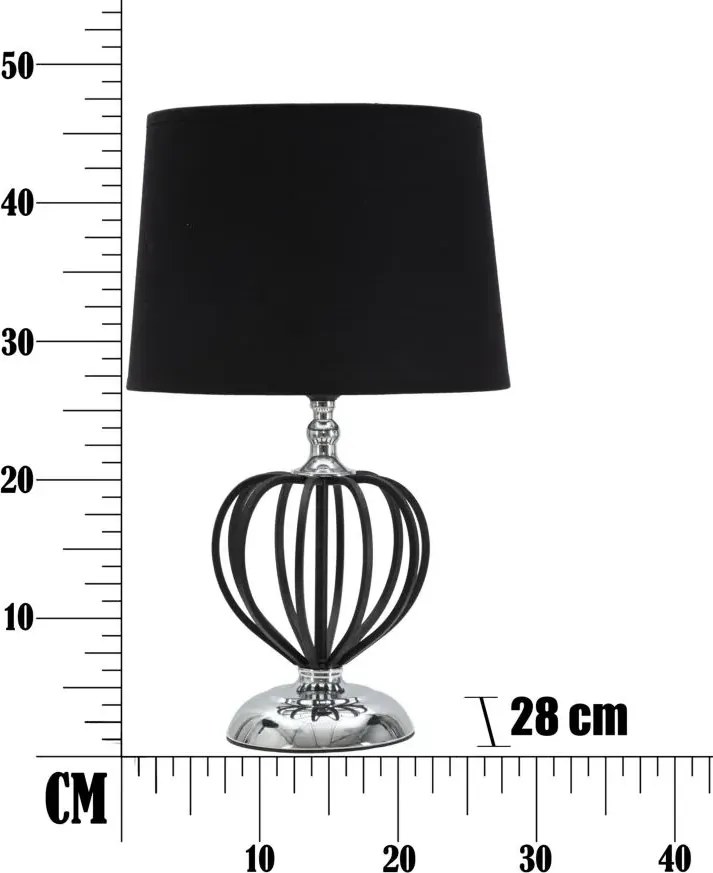 Stolná lampa Darky Silver 44,5 cm čierno-strieborná
