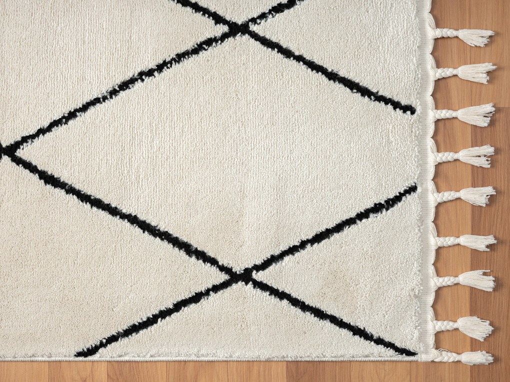 My Flair, Kusový koberec Moroccan Fantasy weiß, 140x200, čiernobiela, obývacia izba