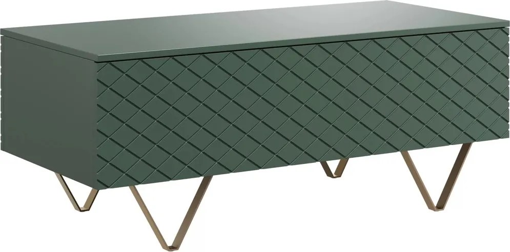 Konferenčný stolík Scalia 120 2K s úložným priestorom - labrador mat / zlaté nožičky - Limitovaná ponuka