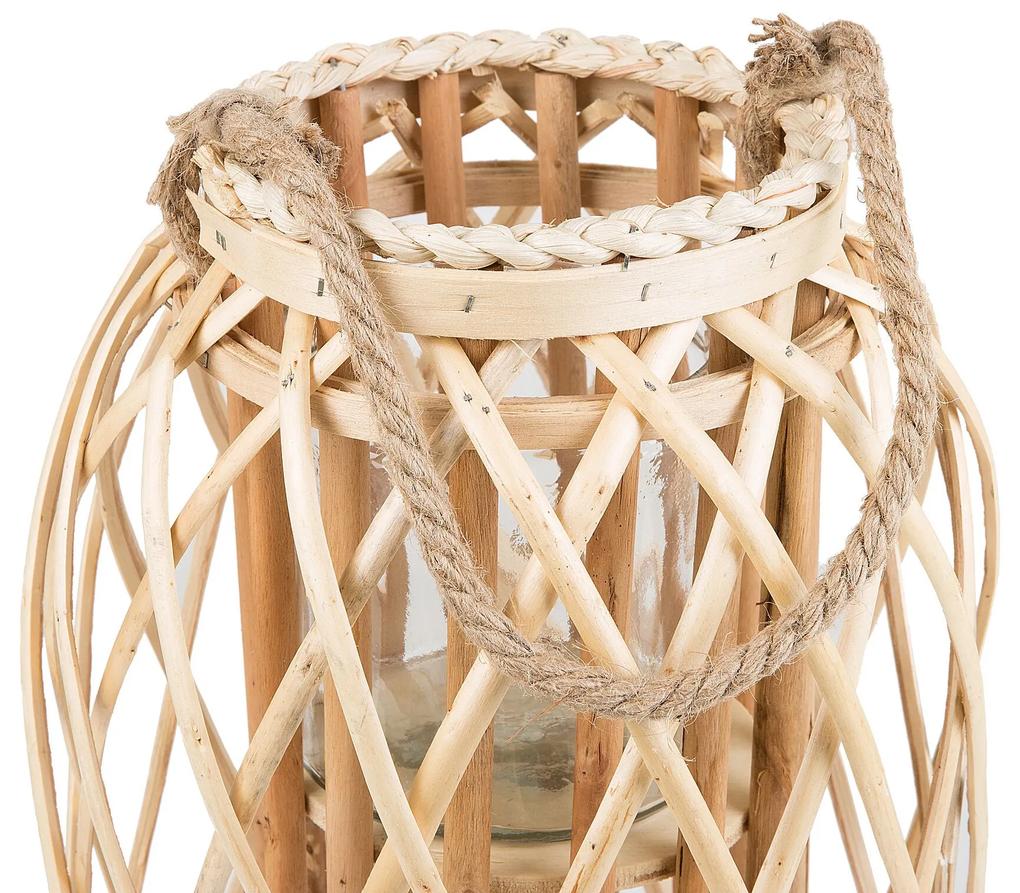 Dekoratívny lampáš 40 cm drevený MAURITIUS  Beliani