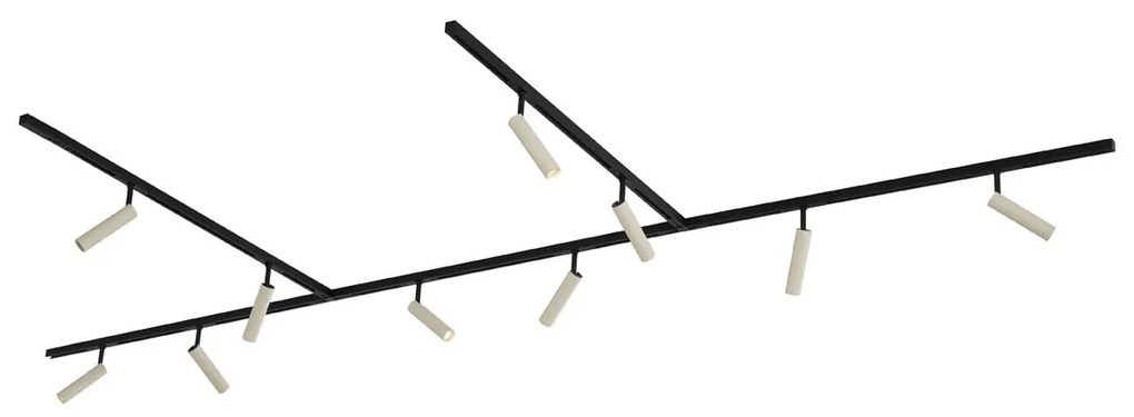 Moderný koľajnicový systém s 10 reflektormi béžovo-čierny 1-fázový - Slimline Uzzy