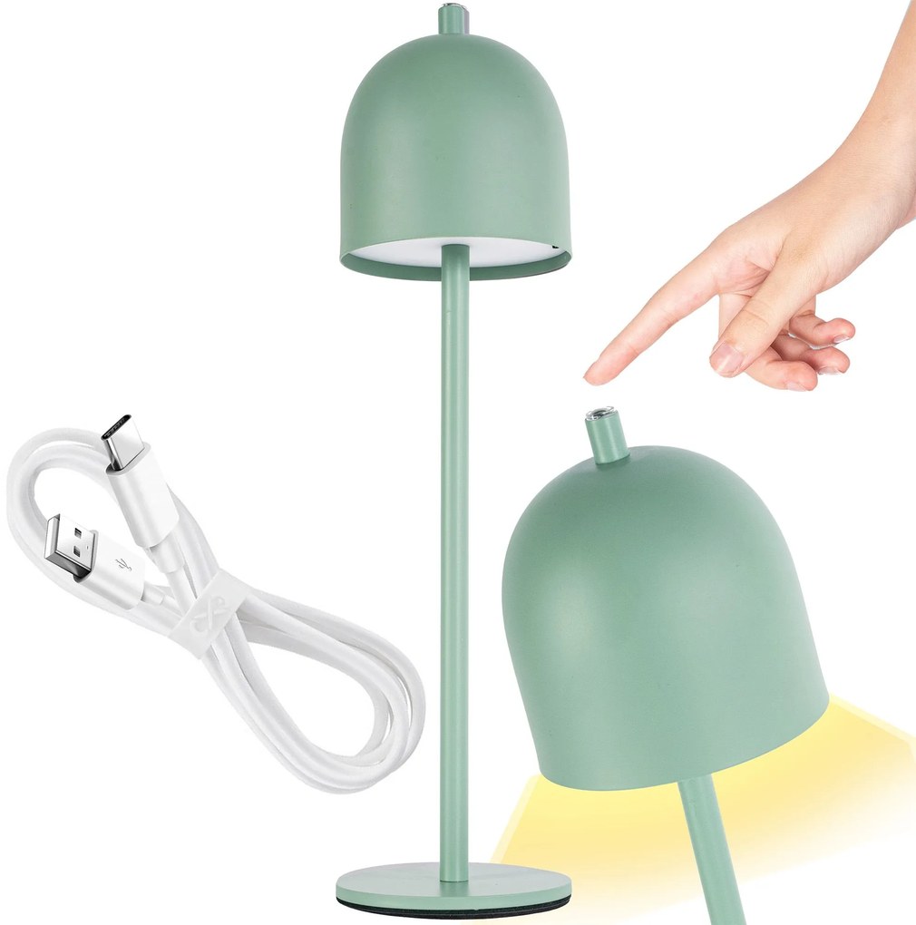 Toolight Toolight, bezdrôtová nočná USB lampa APP1361-T, zelená matná, OSW-08624