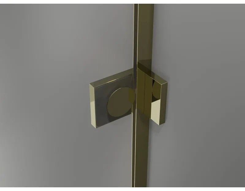 Mexen Lunar, L Duo výklopný sprchový kút 90 x 80 cm, 8mm číre sklo, zlatý profil, 834L-090L-080P-50-00