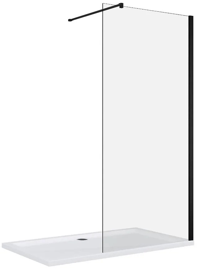 Sprchová stena Walk-In Fiord 110x195 black