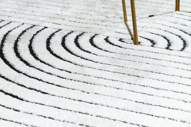 Dywany Łuszczów, Kusový koberec Mode 8587 geometric cream/black, 140x190, béžová, chodba / predsieň