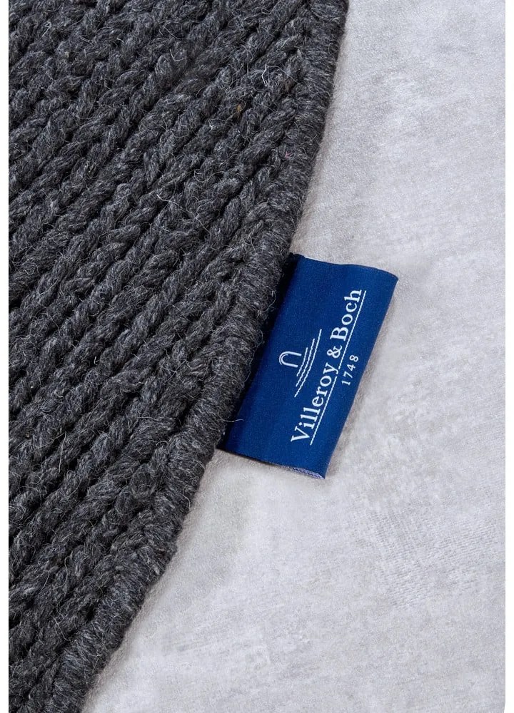 Tmavosivý ručne tkaný vlnený okrúhly koberec ø 160 cm Francois – Villeroy&amp;Boch