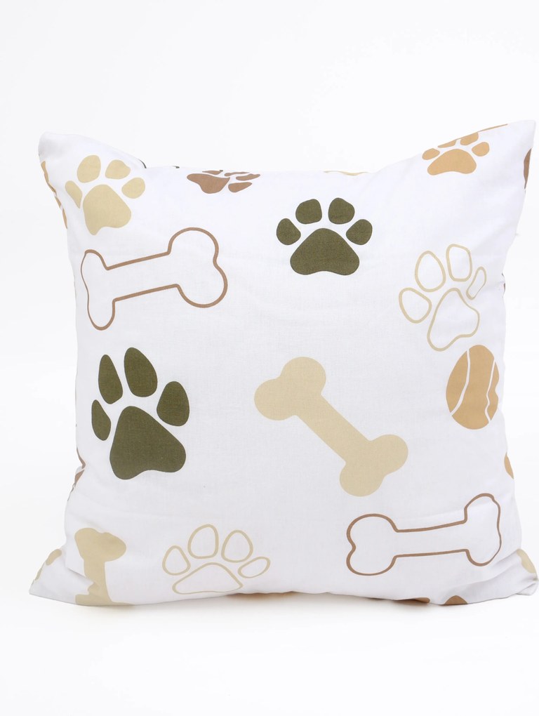 Bavlnená obliečka na vankúšik Renforcé 40 × 40 cm – Psie labky biele