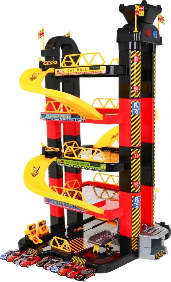 Ramiz 5-úrovňové detské parkovisko 3+ Pohyblivý výťah + 10 autíčok + svetlá