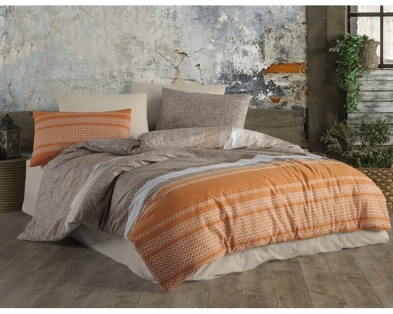 BedTex Bavlnené povlečení Federiko oranžová, 140 x200 cm, 70 x 90 cm